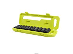 RYOBI 11 Stk. Metrisches Schlag-Steckschlüssel-Set mit 1/2-Zoll-Antrieb Zubehör 6V8HV6798