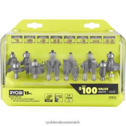 RYOBI 15 Stk. Fräser-Bit gesetzt Zubehör 6V8HV6764