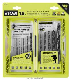 RYOBI 15 Stk. Schwarzoxid-Sechskantschaftbohrer Zubehör 6V8HV6784