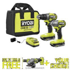 RYOBI 18V One+ HP bürstenloses 2-Werkzeug-Kombiset mit kostenlosem 18V One+ HP bürstenlosem 4-1/2-Winkelschleifer/Trennwerkzeug und kostenlosem Werkzeug Ihrer Wahl Elektrowerkzeuge 6V8HV616