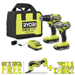 RYOBI 18V One+ HP bürstenloses 2-Werkzeug-Kombiset mit kostenlosem 18V One+ HP bürstenlosem Multitool und kostenlosem Werkzeug Ihrer Wahl Elektrowerkzeuge 6V8HV614