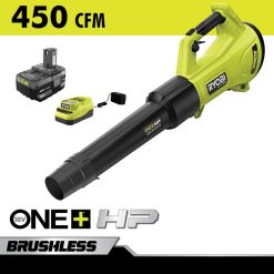 RYOBI 18V One+ HP bürstenloses Whisper Series 450 cfm Gebläseset draussen 6V8HV6310