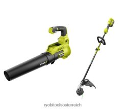 RYOBI 40-V-Saitenschneider und Gebläsesatz draussen 6V8HV6420