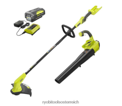 RYOBI 40-V-Saitenschneider und Gebläsesatz draussen 6V8HV6421
