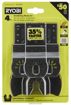 RYOBI 4 Stk. Oszillierender Multitool-Klingensatz aus Holz Zubehör 6V8HV6729