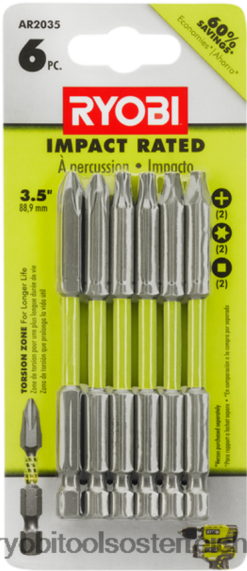 RYOBI 6-teiliges Fahrset mit Schlagfestigkeit 3,5 Zubehör 6V8HV6825